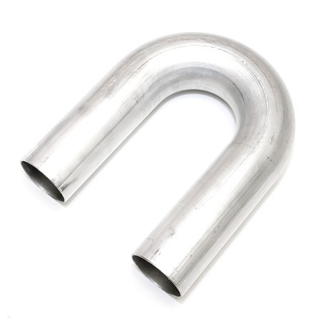 2.50" 180 Degree U Bend Elbow - Brushed Aluminum - Click Image to Close